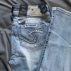 Silver capris brand new with tags